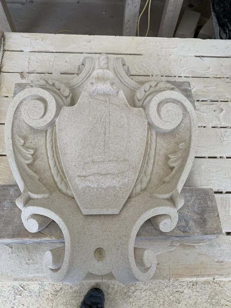 Sandstone Cartouche against wall